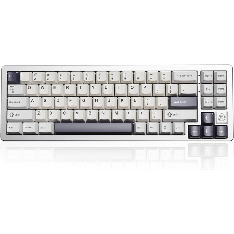 YUNZII AL71 75% Mechanical Keyboard,Full Aluminum Cnc,Hot Swappable Gasket,2.4Ghz Wireless BT5.0/USB-C Wired,Nkro Programmable RGB Backlight Creamy Typing for Win/Mac(Pink, Crystal White Switch)