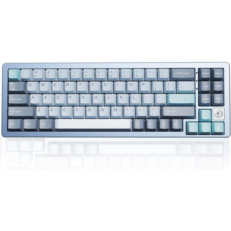 YUNZII AL71 75% Mechanical Keyboard,Full Aluminum Cnc,Hot Swappable Gasket,2.4Ghz Wireless BT5.0/USB-C Wired,Nkro Programmable RGB Backlight Creamy Typing for Win/Mac(Pink, Crystal White Switch)