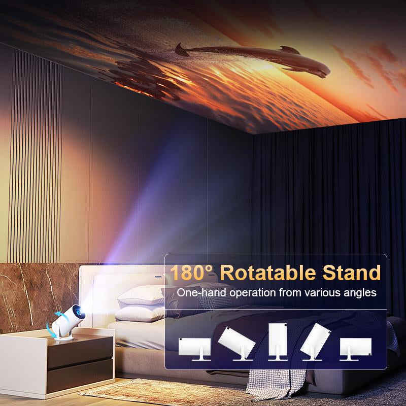 Qiaolet Portable Projector HY300 Pro Android 13 Dual Wifi6 400Ansi Amlogic T950S BT5.2 1080P1280*720P Projector, Full HD Support Decoding 4K Multi-Function Projector for Home Cinema, Outdoor