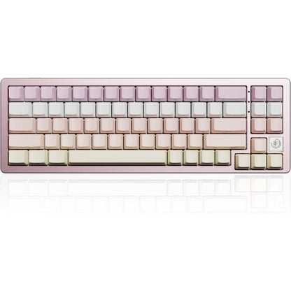 YUNZII AL71 75% Mechanical Keyboard,Full Aluminum Cnc,Hot Swappable Gasket,2.4Ghz Wireless BT5.0/USB-C Wired,Nkro Programmable RGB Backlight Creamy Typing for Win/Mac(Pink, Crystal White Switch)