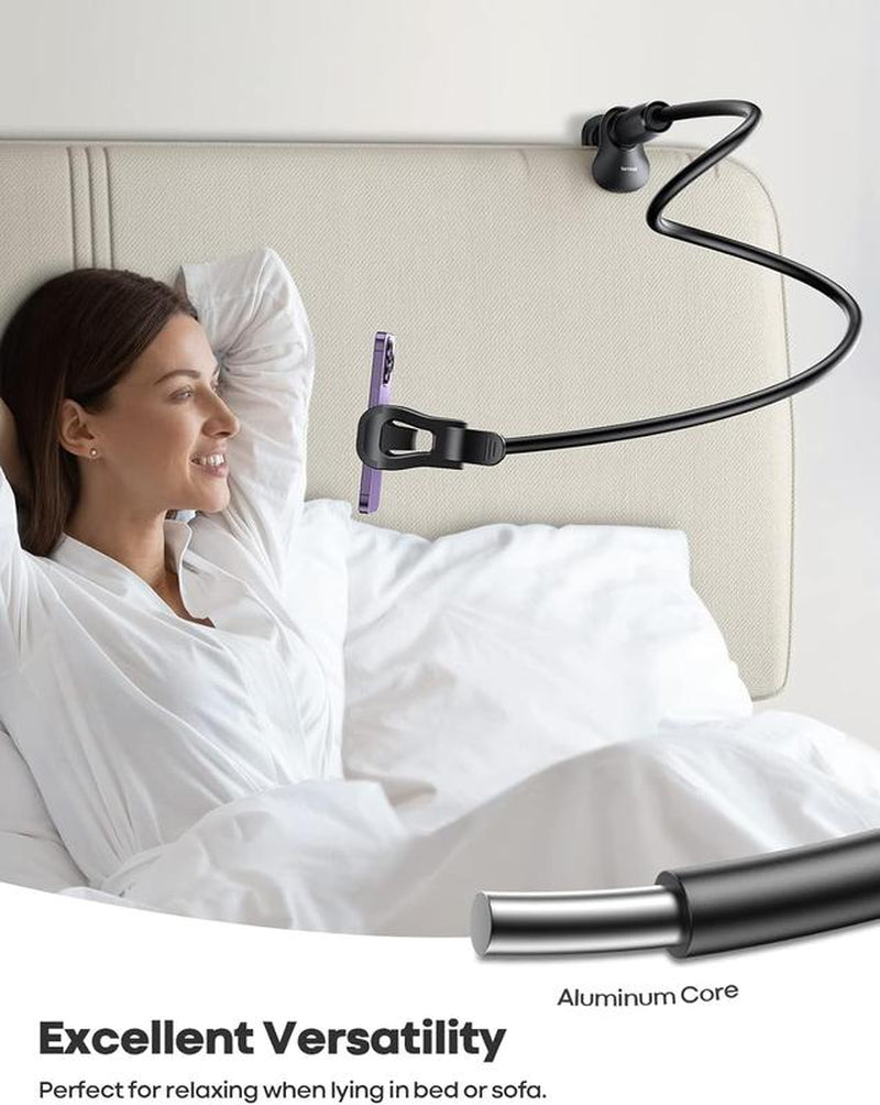 Cell Phone Clip Bed Stand Holder,With Grip Flexible Long Arm Clamp for Desk,For Iphone 14Promax XR X 8 7 6Or Other3.5-7"Devices Cellphone Smartphone