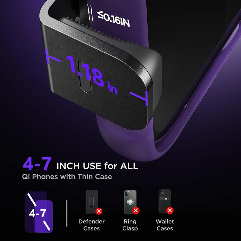 Wireless Car Charger,[7 Colored RGB Backlit]Mosurr 15W Auto Clamping Phone Holders for Your Car Fit for Iphone 16 15 14 13 12 Mini Pro Max 11 XR XS, Samsung Galaxy S24 Ultra S23 S22 S21+ Note 20, Etc