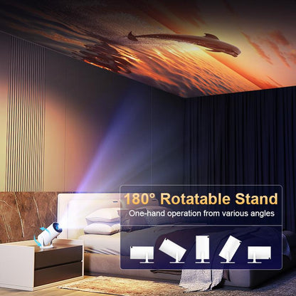 Qiaolet Portable Projector HY300 Pro Android 13 Dual Wifi6 400Ansi Amlogic T950S BT5.2 1080P1280*720P Projector, Full HD Support Decoding 4K Multi-Function Projector for Home Cinema, Outdoor